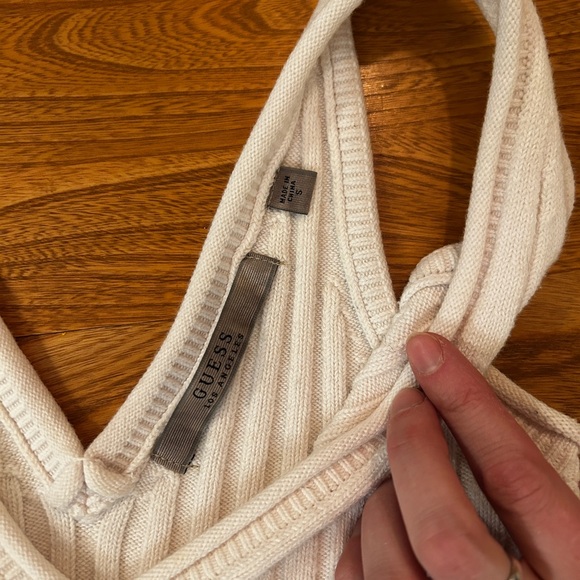 Guess Cream Ribbed Tank Top - Picture 3 of 4